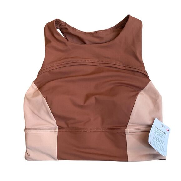 Lululemon 2 Hike To Swim Crop Top Sports Bra‎ Brown Tan Gorpcore Athletic New - Picture 2 of 7
